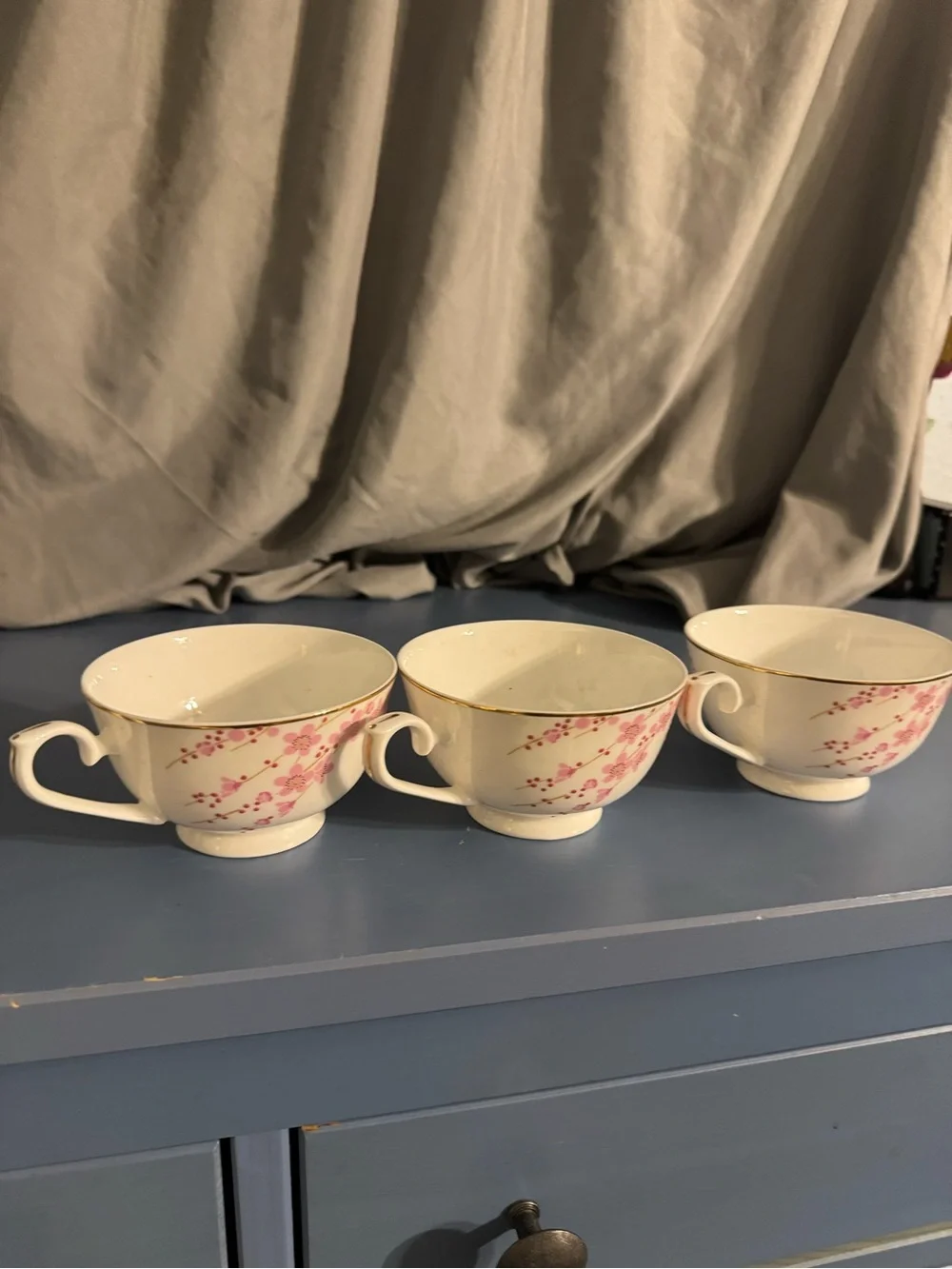 Teavana Floral Bone China Teacups - Set of 3